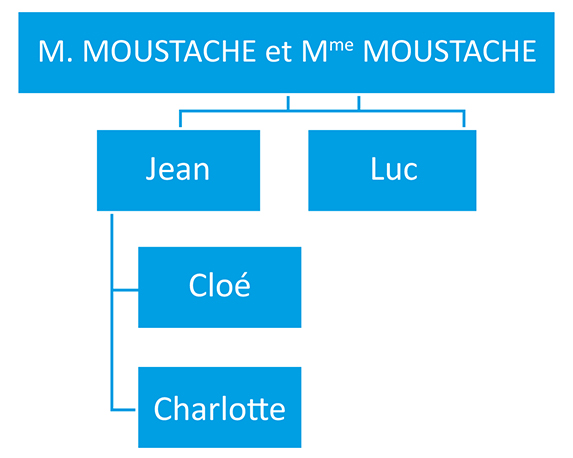 Schéma représentant la famille Moustache